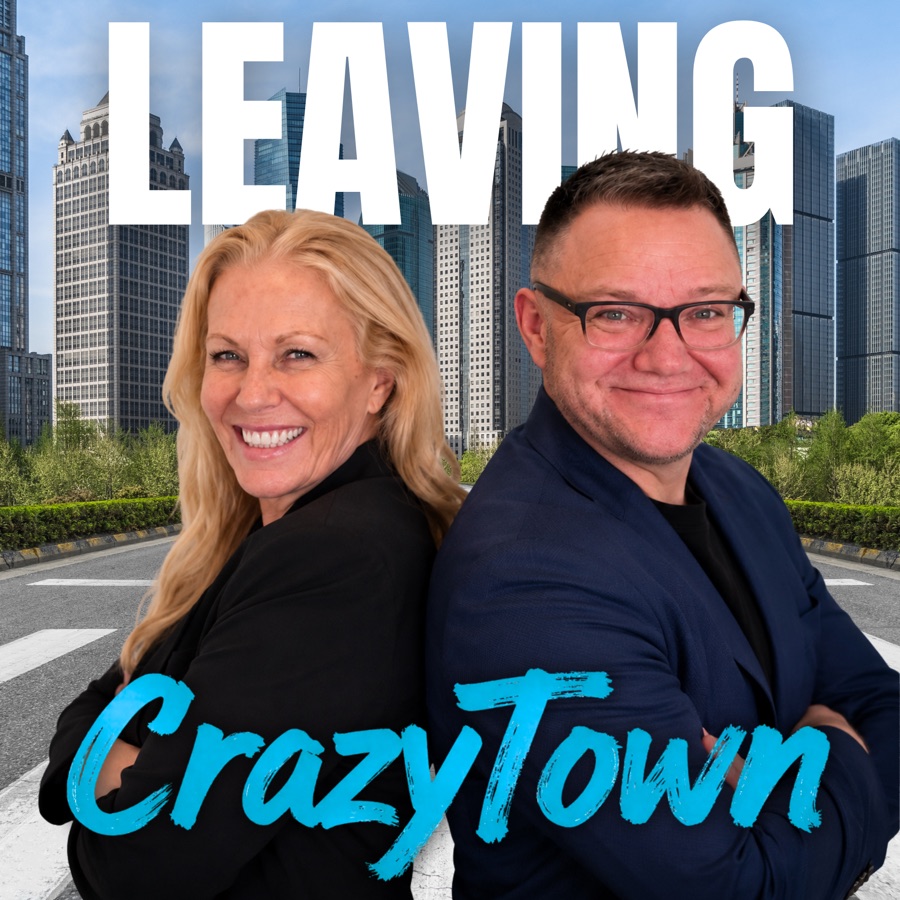 Leaving CrazyTown podcast cover with Dr. Sarah Michaud and Finn Allen